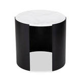 Samba Side Table  - White Marble/Industrial Brown