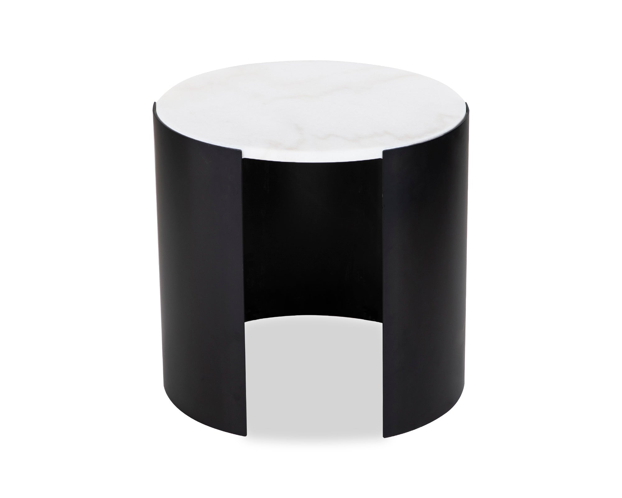 Samba Side Table  - White Marble/Industrial Brown