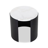 Samba Side Table  - White Marble/Industrial Brown
