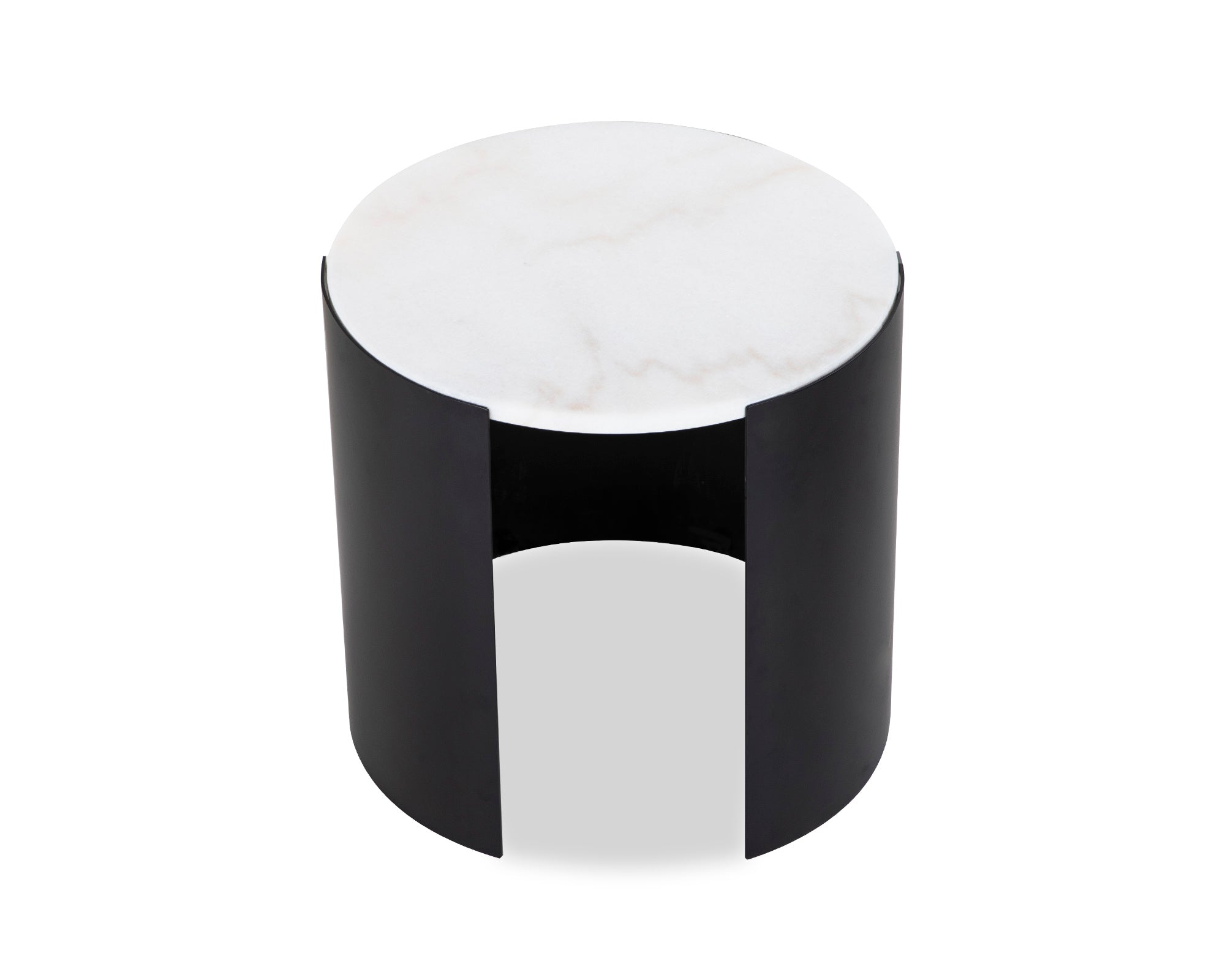 Samba Side Table  - White Marble/Industrial Brown