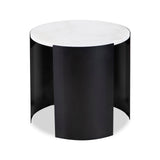 Samba Side Table  - White Marble/Industrial Brown