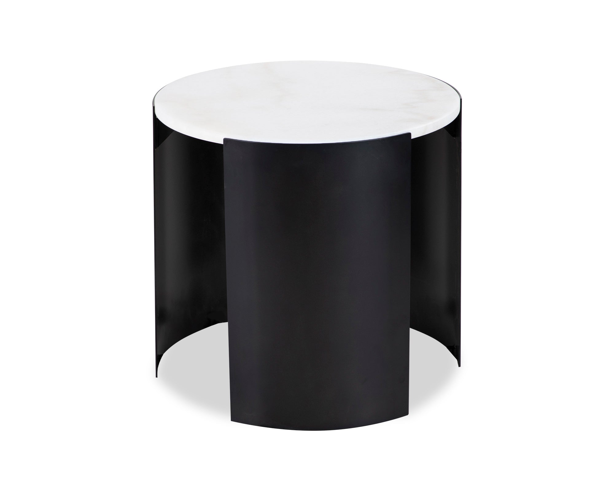 Samba Side Table  - White Marble/Industrial Brown