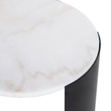 Samba Side Table  - White Marble/Industrial Brown