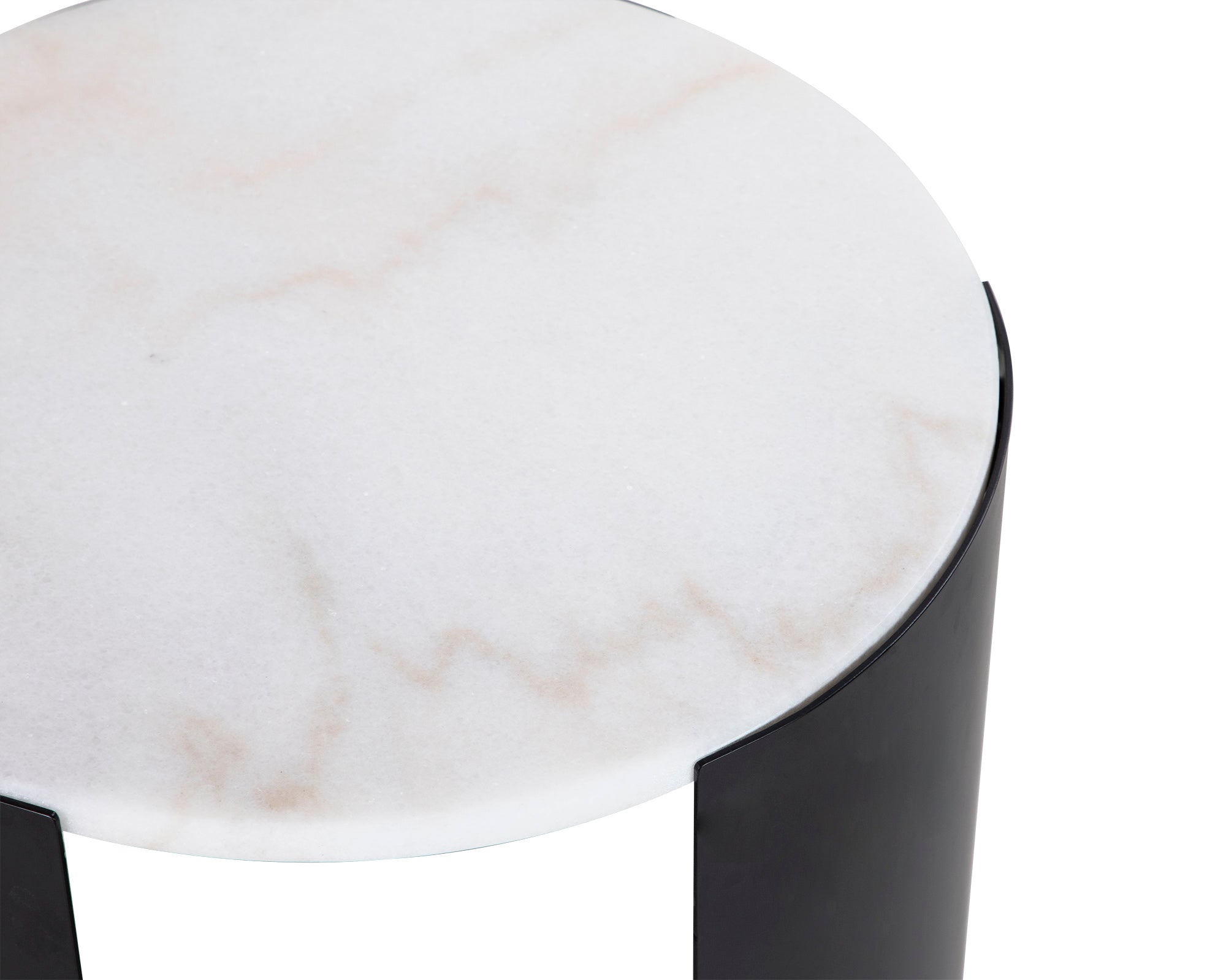 Samba Side Table  - White Marble/Industrial Brown