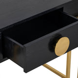 Paradigm Bedside Table  - Black Ash Veneer/Polished Brass