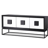 Etna Media Sideboard  - Black Ash Venner/Matt Black