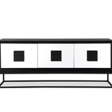 Etna Media Sideboard  - Black Ash Venner/Matt Black
