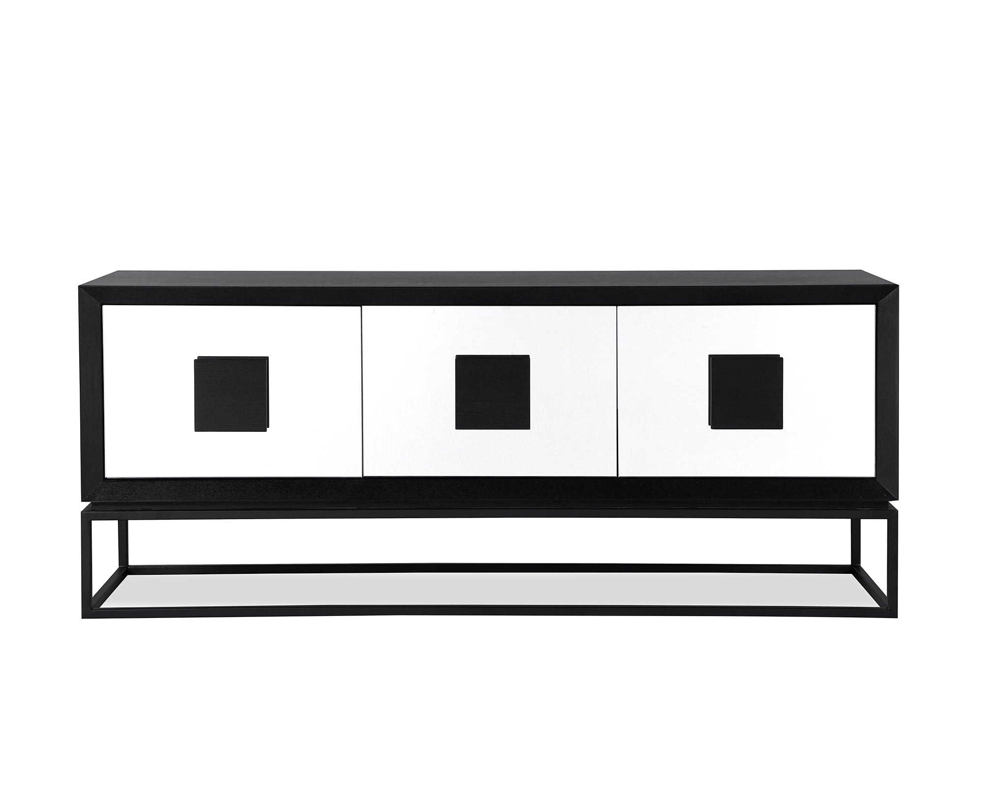 Etna Media Sideboard  - Black Ash Venner/Matt Black