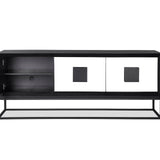 Etna Media Sideboard  - Black Ash Venner/Matt Black