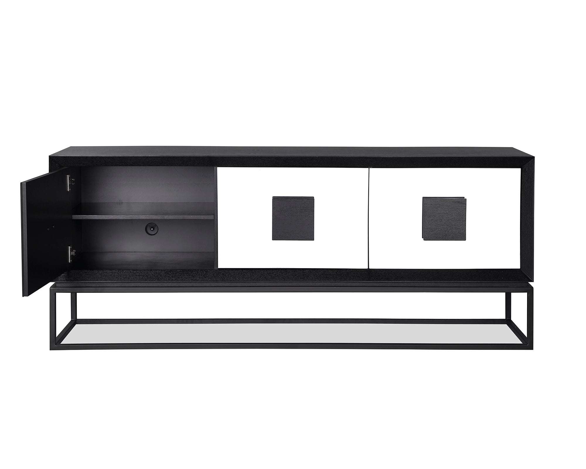 Etna Media Sideboard  - Black Ash Venner/Matt Black