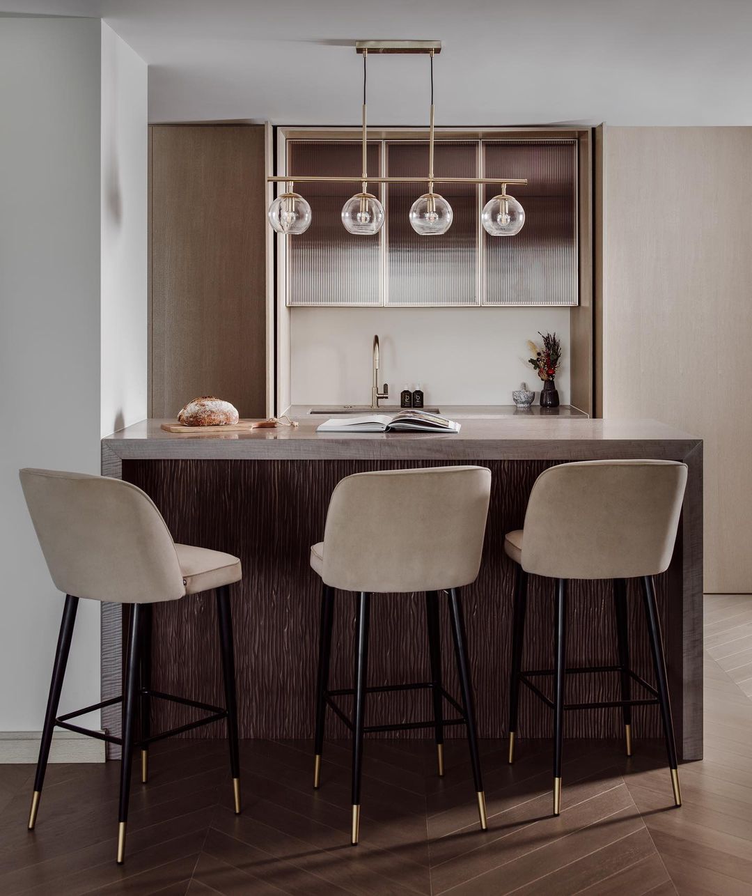 Liang & Eimil Elica Stool in Gainsborough Dorian Grey Velvet