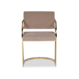 Dylan Dining Chair - Gainsborough Mink, Polished Brass