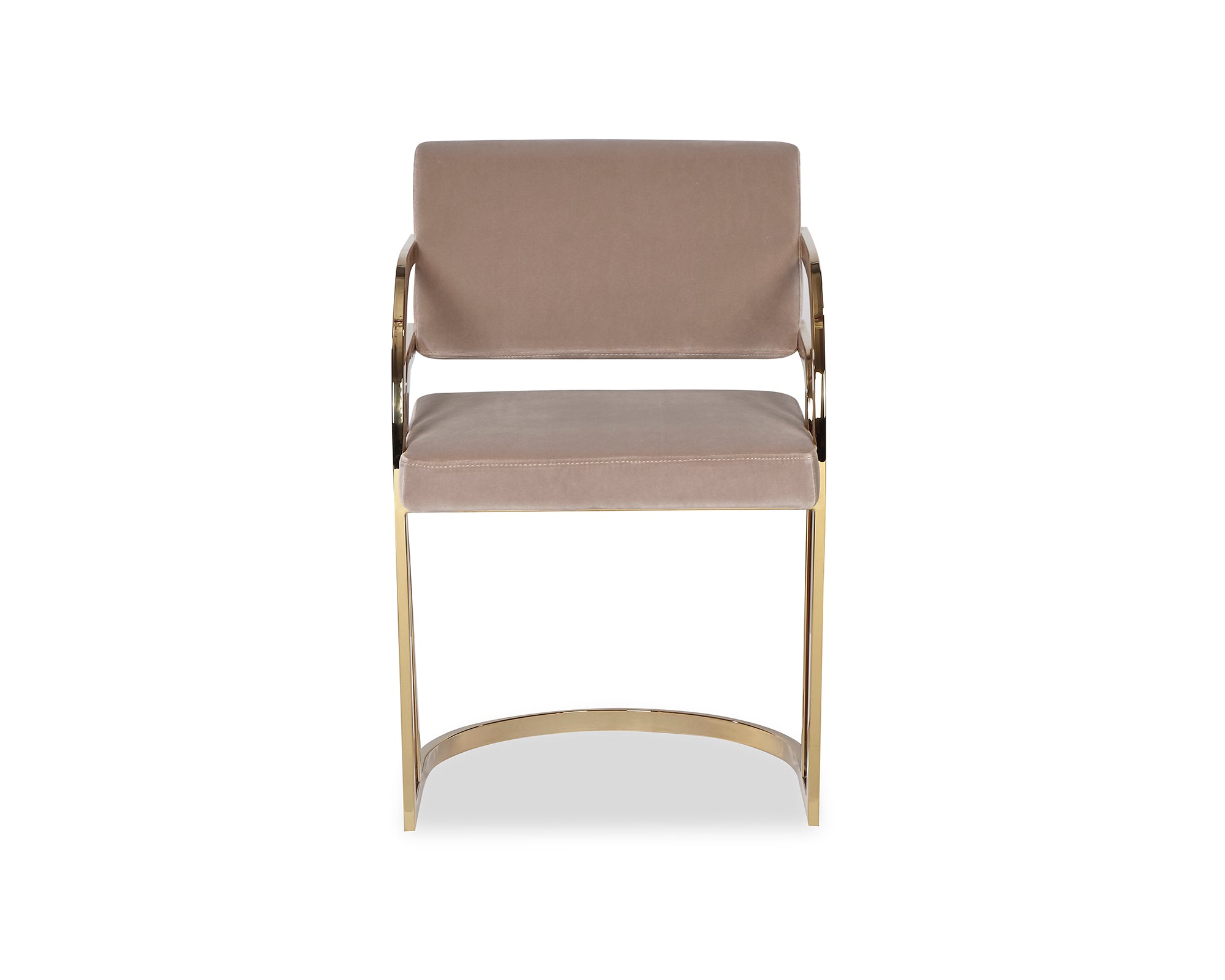Dylan Dining Chair - Gainsborough Mink, Polished Brass