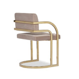 Dylan Dining Chair - Gainsborough Mink, Polished Brass