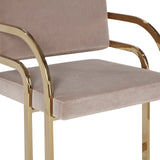 Dylan Dining Chair - Gainsborough Mink, Polished Brass