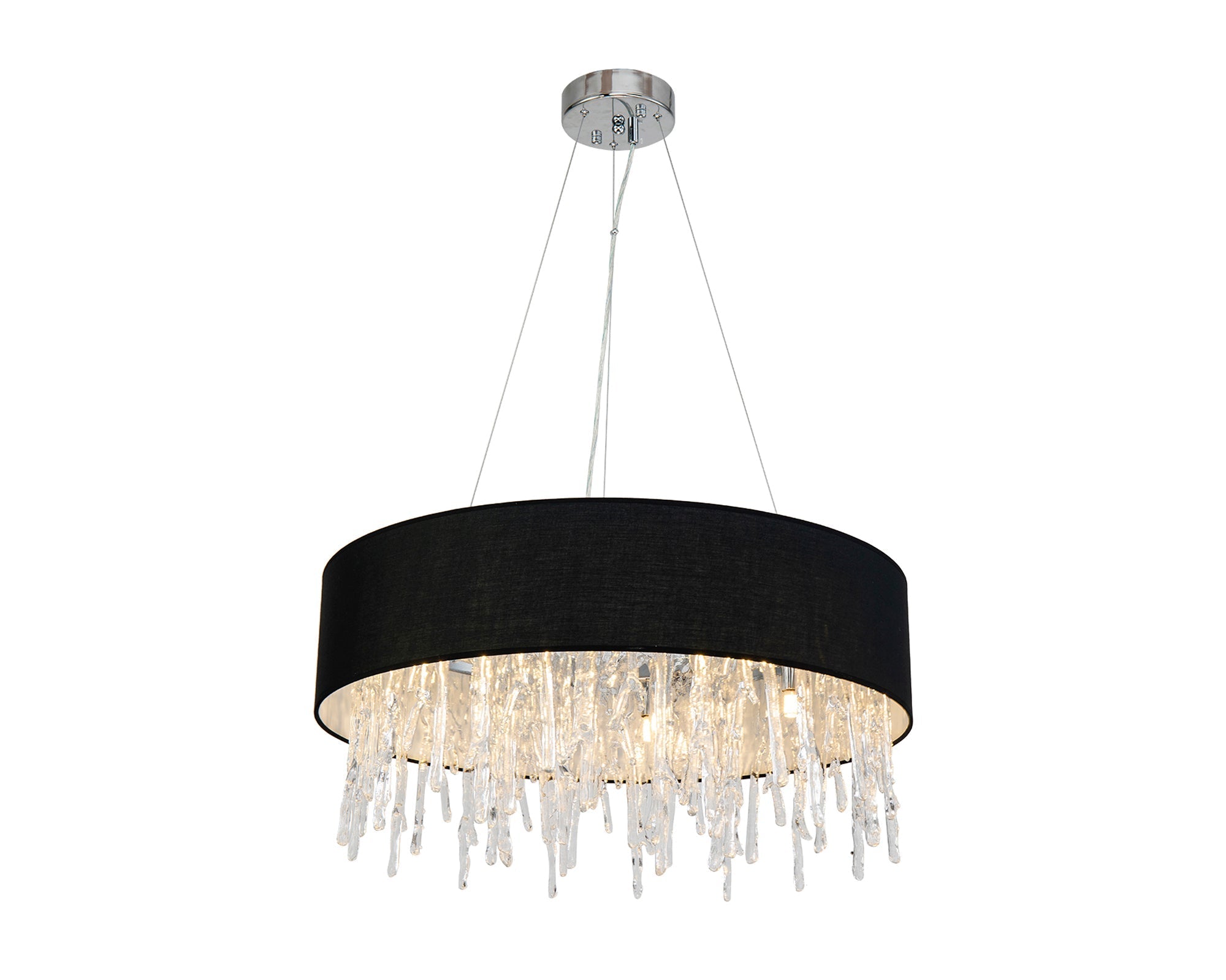 Dumas Pendant Lamp  - Chrome/Black/Clear Glass