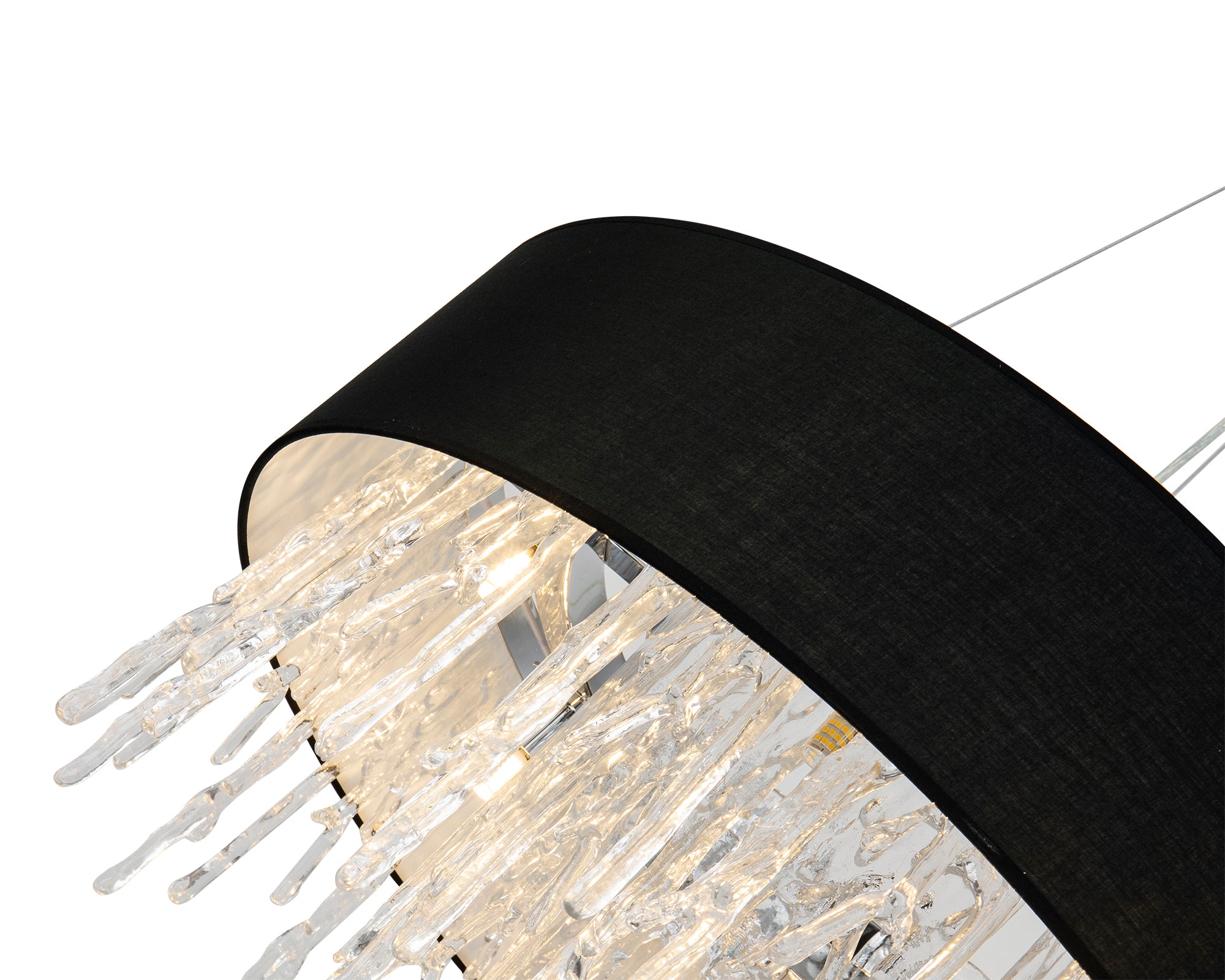 Dumas Pendant Lamp  - Chrome/Black/Clear Glass