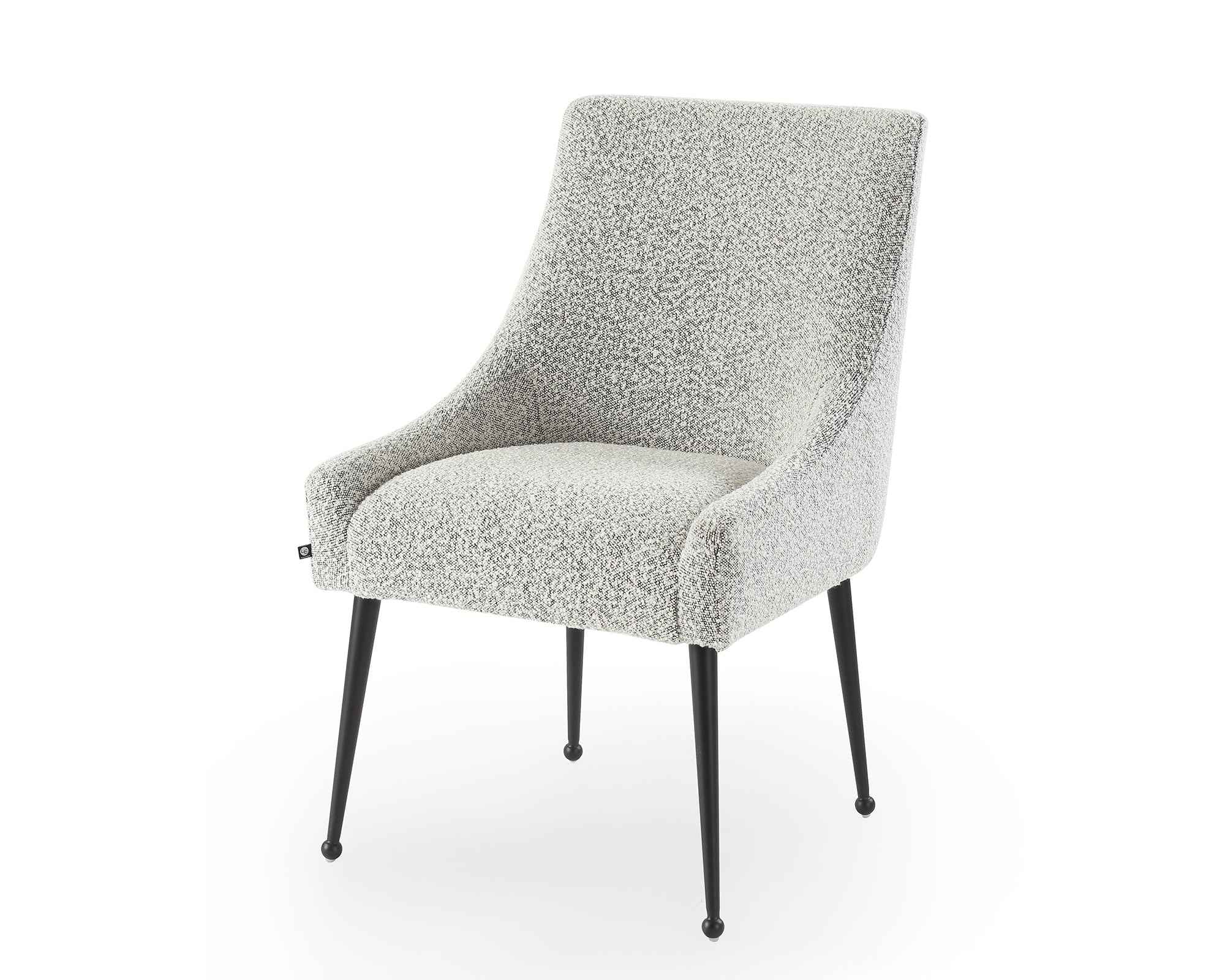 Cohen Dining Chair - Boucle Whisk/Matt Black