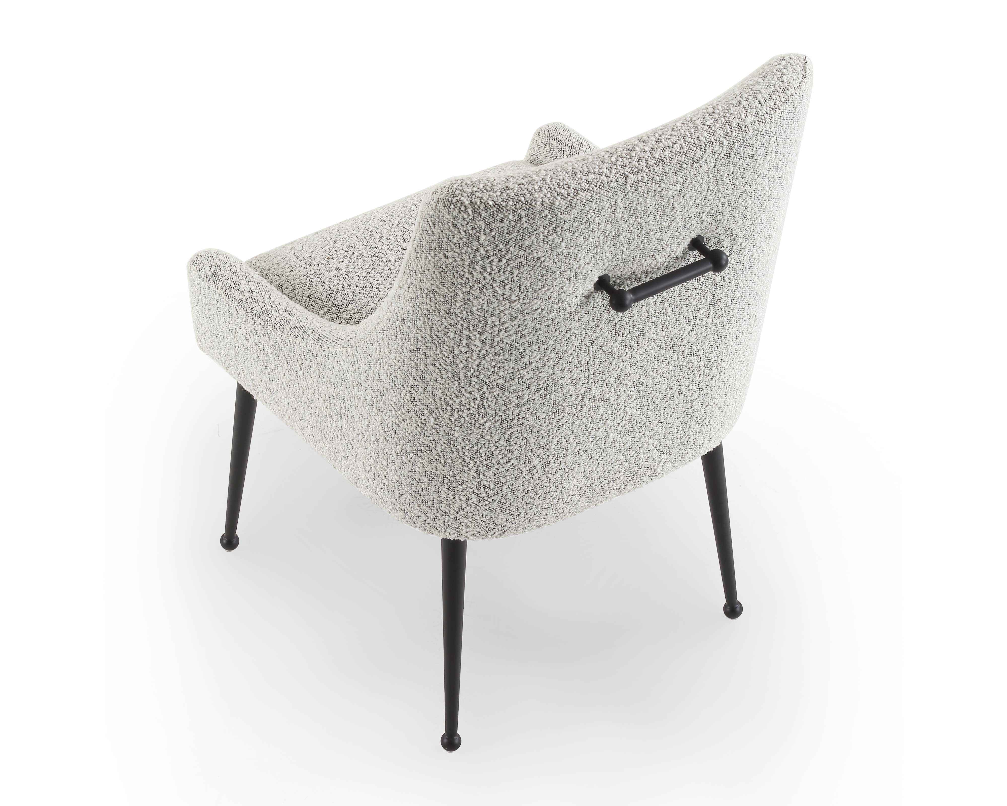 Cohen Dining Chair - Boucle Whisk/Matt Black