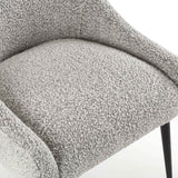 Cohen Dining Chair - Boucle Whisk/Matt Black