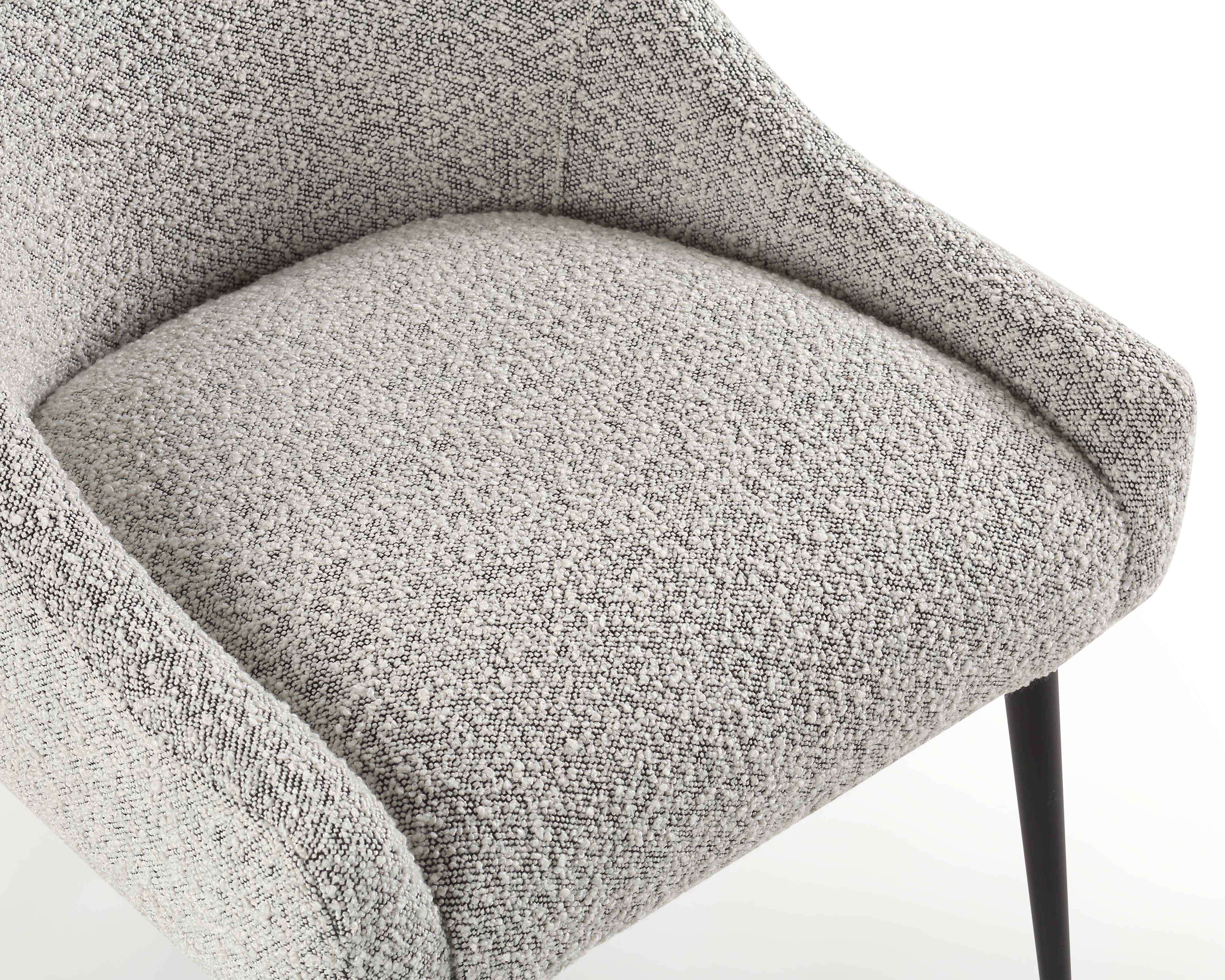 Cohen Dining Chair - Boucle Whisk/Matt Black