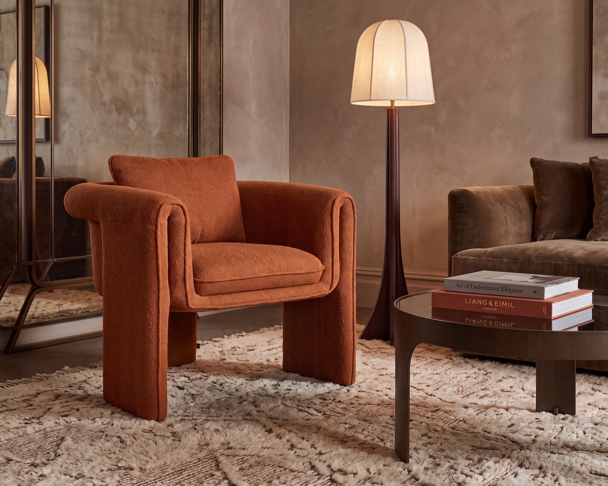 Liang & Eimil Bloom Occasional Chair – Lander Rust Chenille