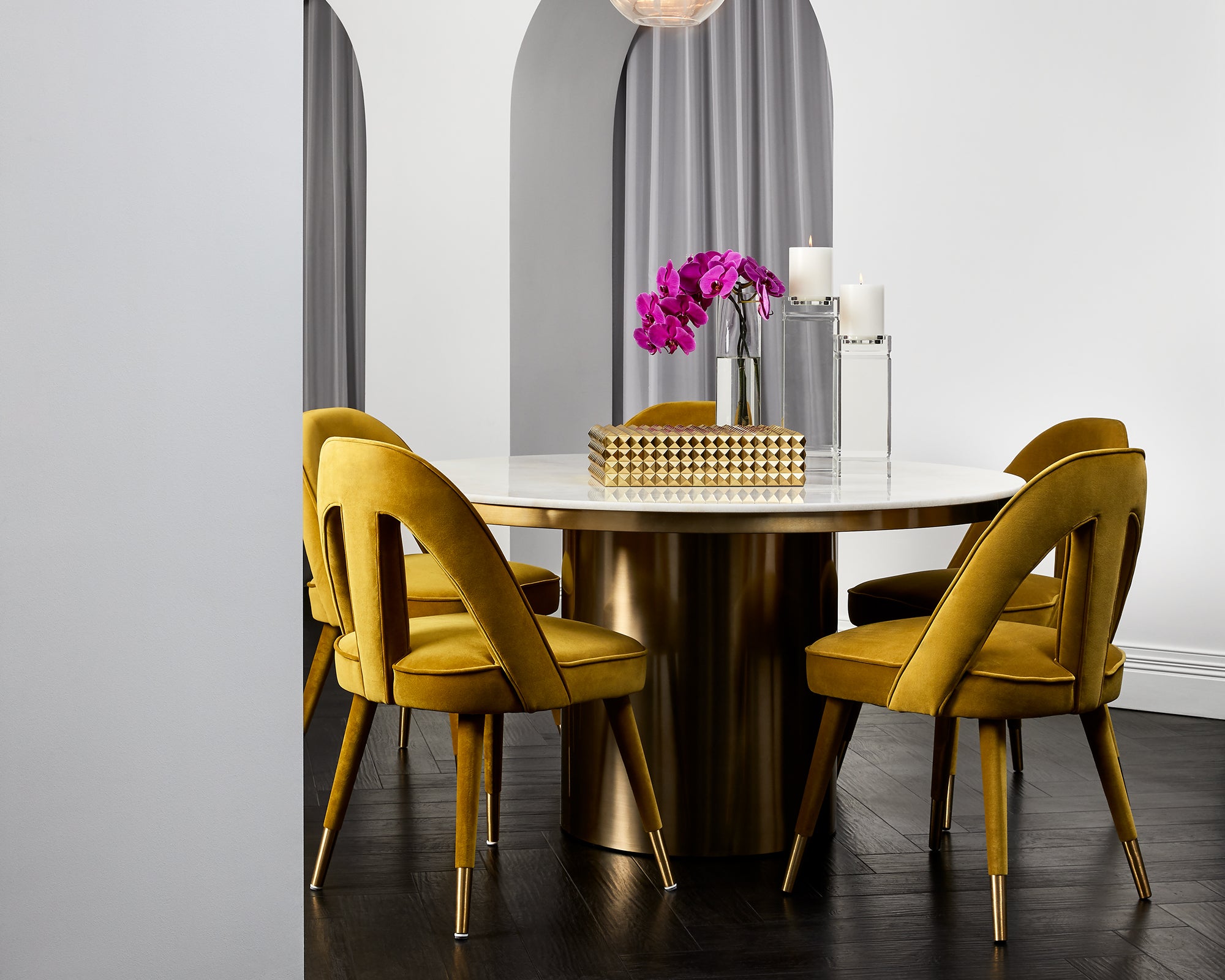 Pigalle Dining Chair  -  Kaster II Mustard Velvet