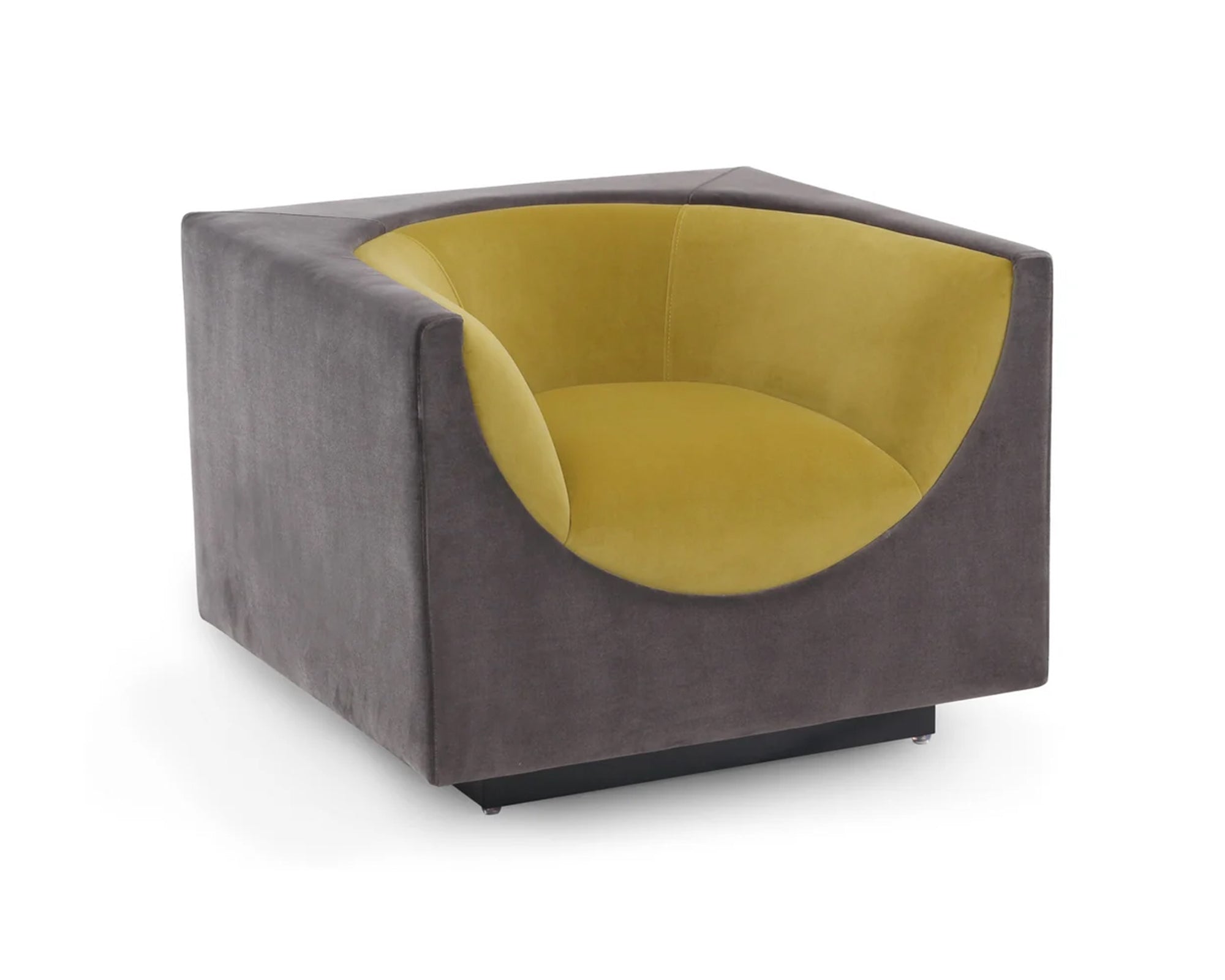 Liang & Eimil Era Occasional Chair - Kaster Slate & Mustard Velvet