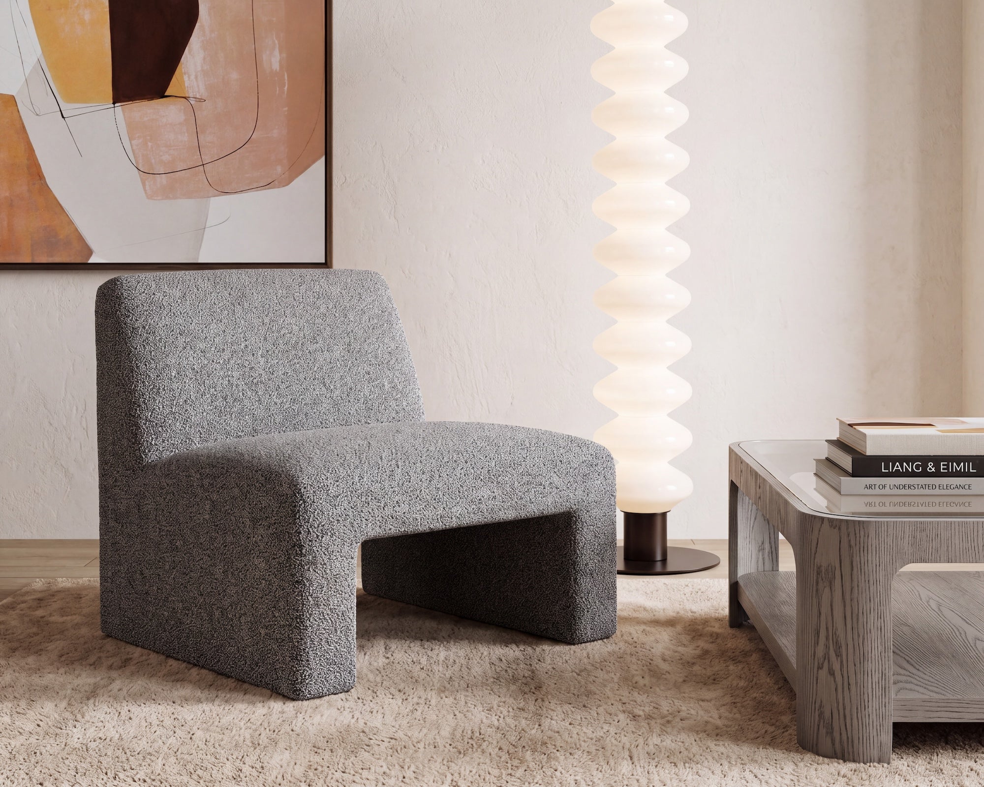 Liang & Eimil Arnot Occasional Chair – Speckle Grey Chenille