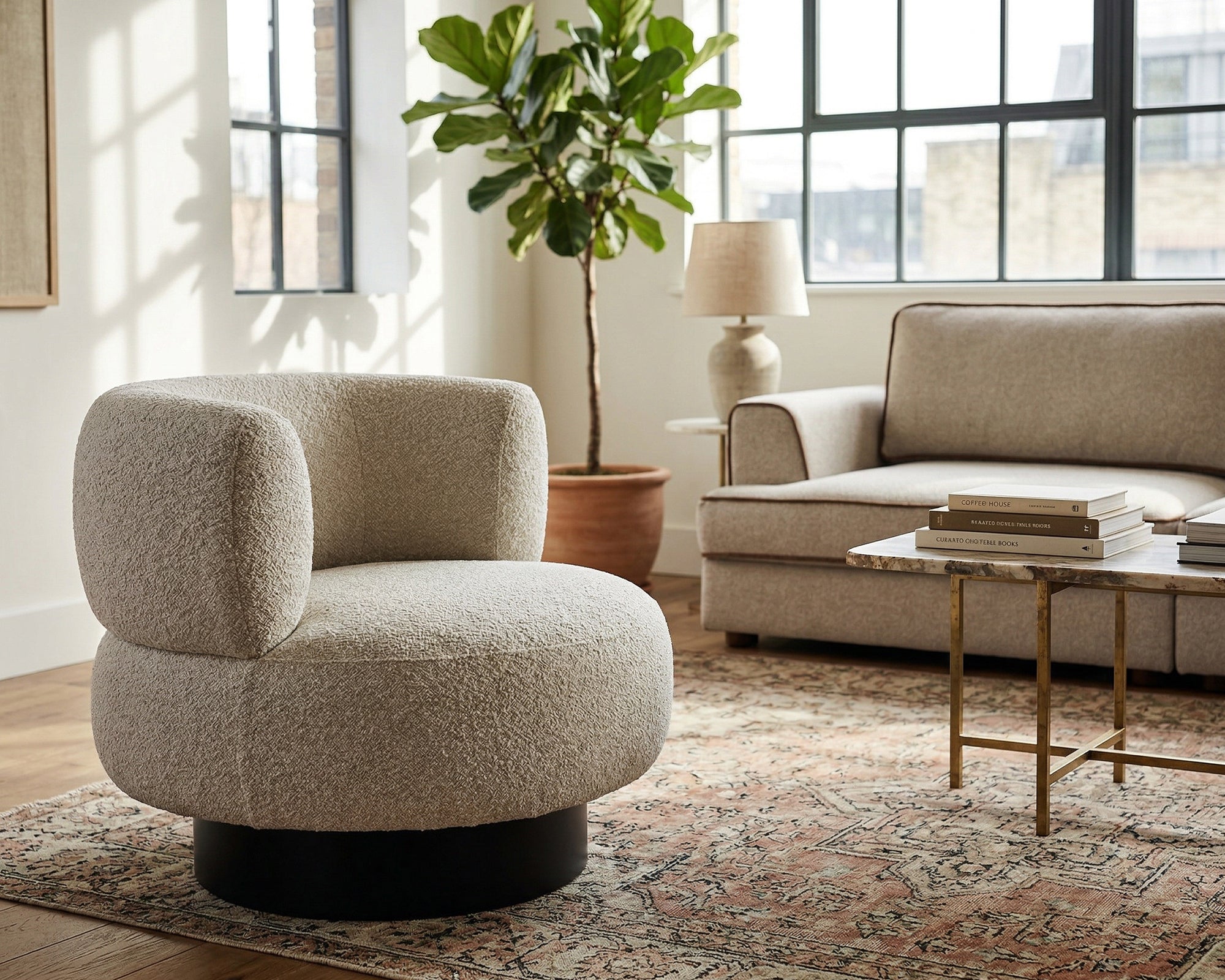 Liang & Eimil Redeo Swivel Occasional Chair – Capela Sand