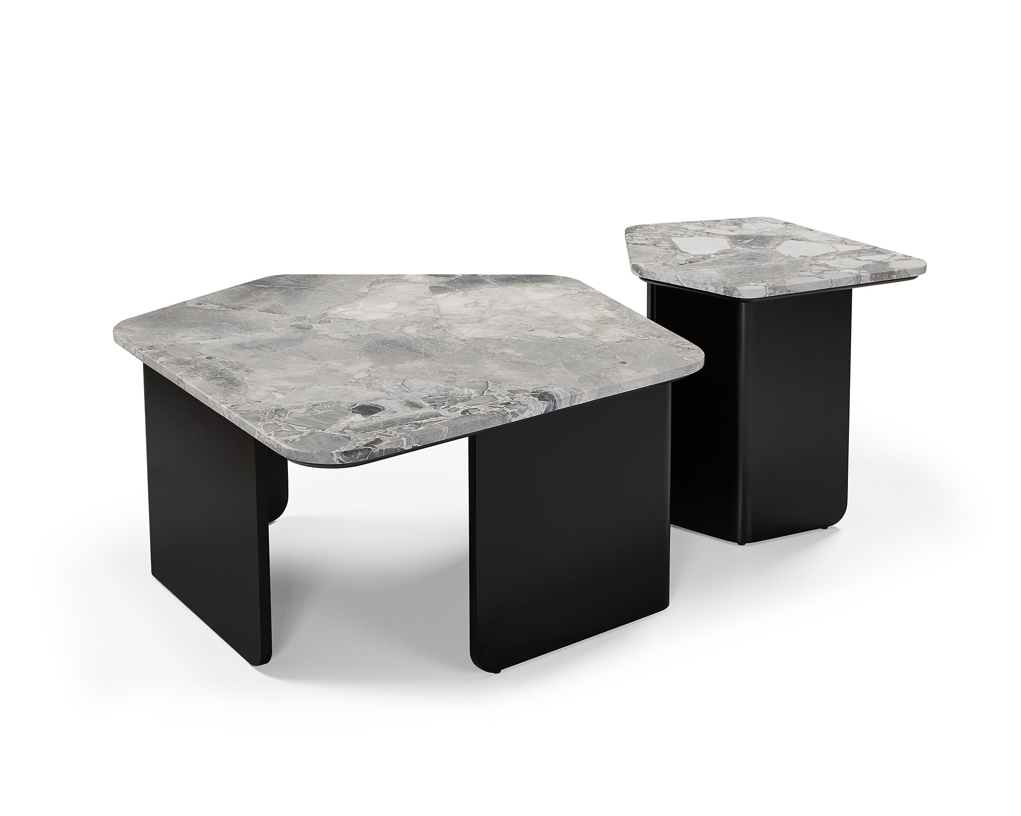 Organic Coffee Table  -  Oreo Grey/Matt Black