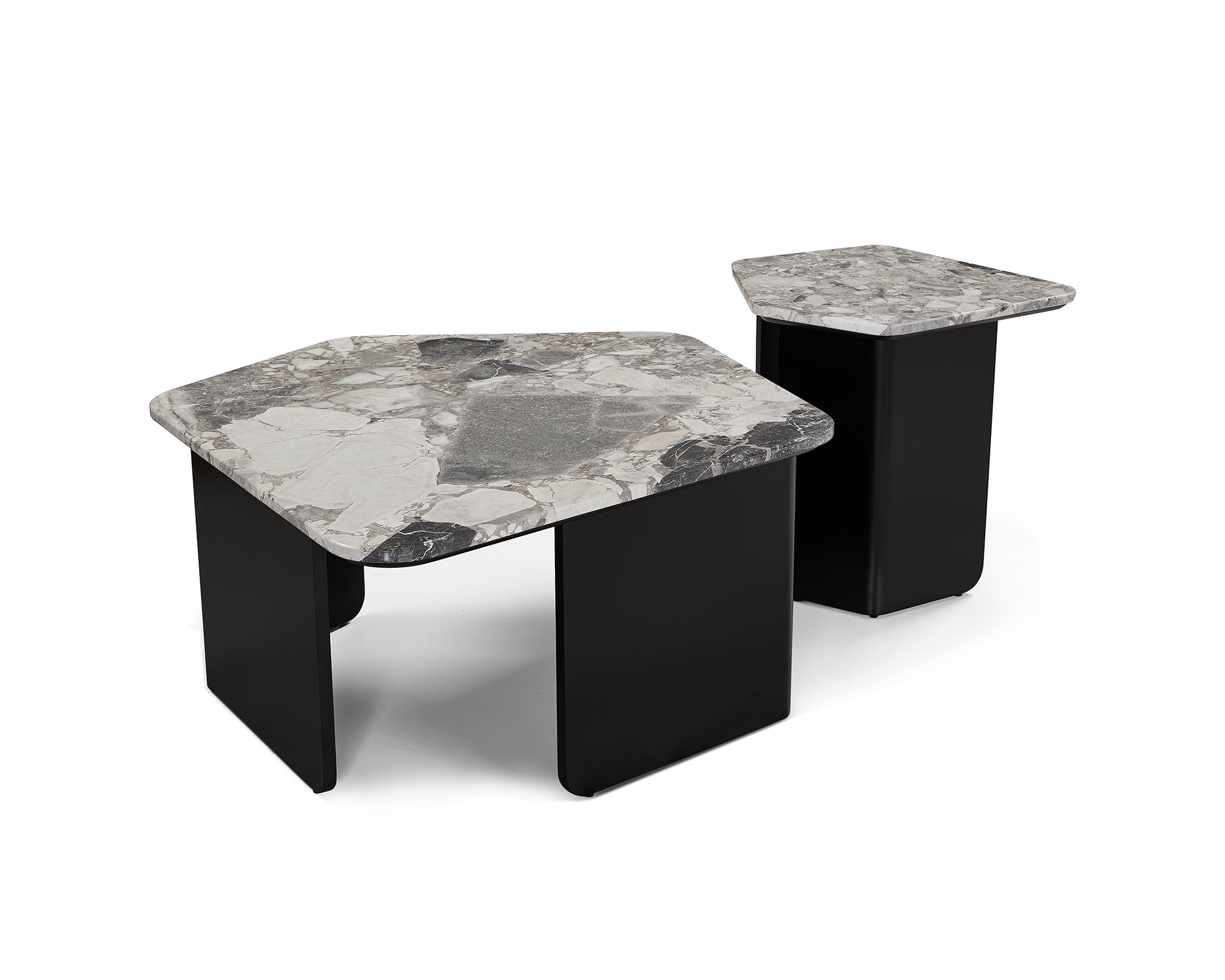 Organic Coffee Table  -  Oreo Grey/Matt Black