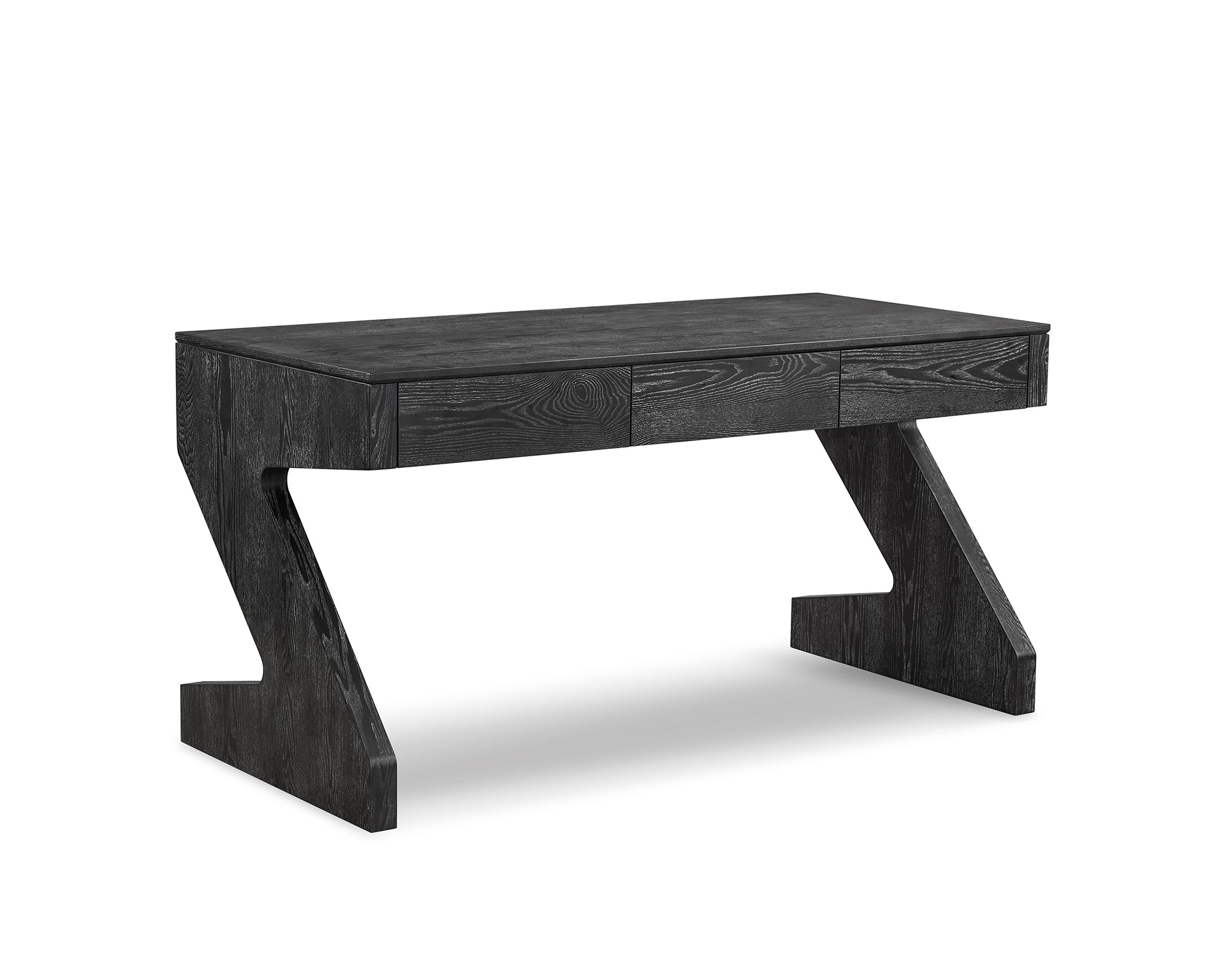 Zeta Desk  - Matt Black Ash Veneer