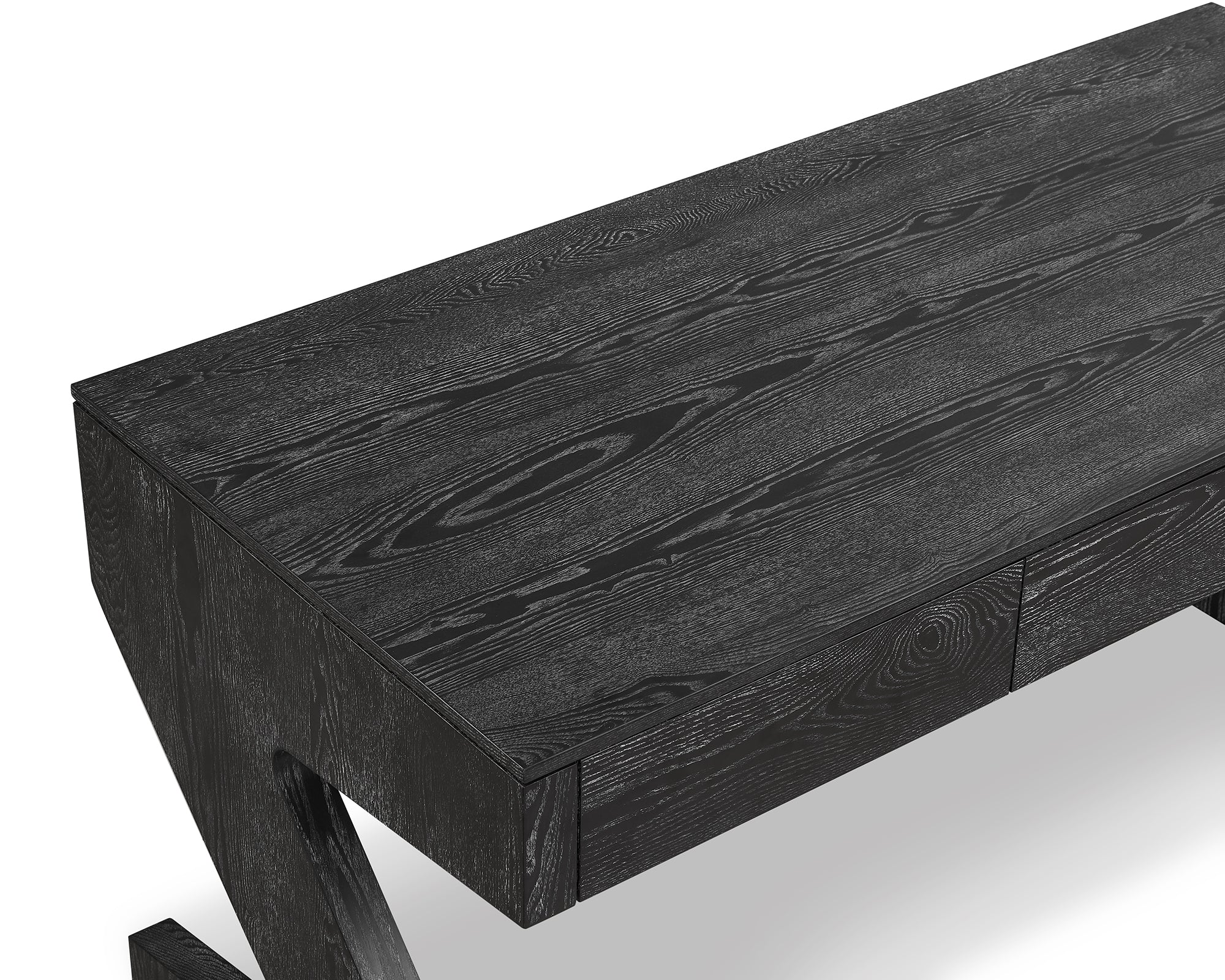 Zeta Desk  - Matt Black Ash Veneer