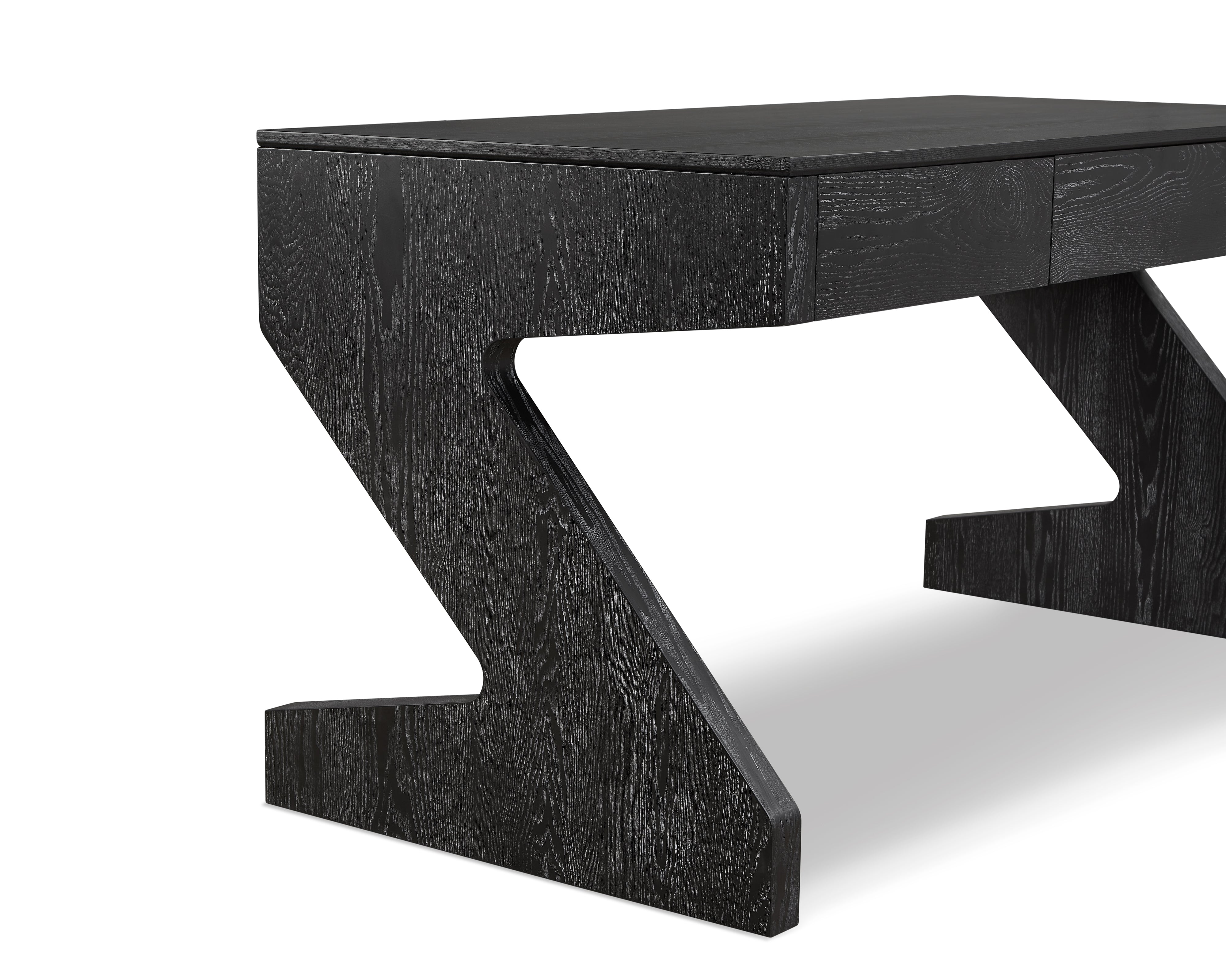 Zeta Desk  - Matt Black Ash Veneer