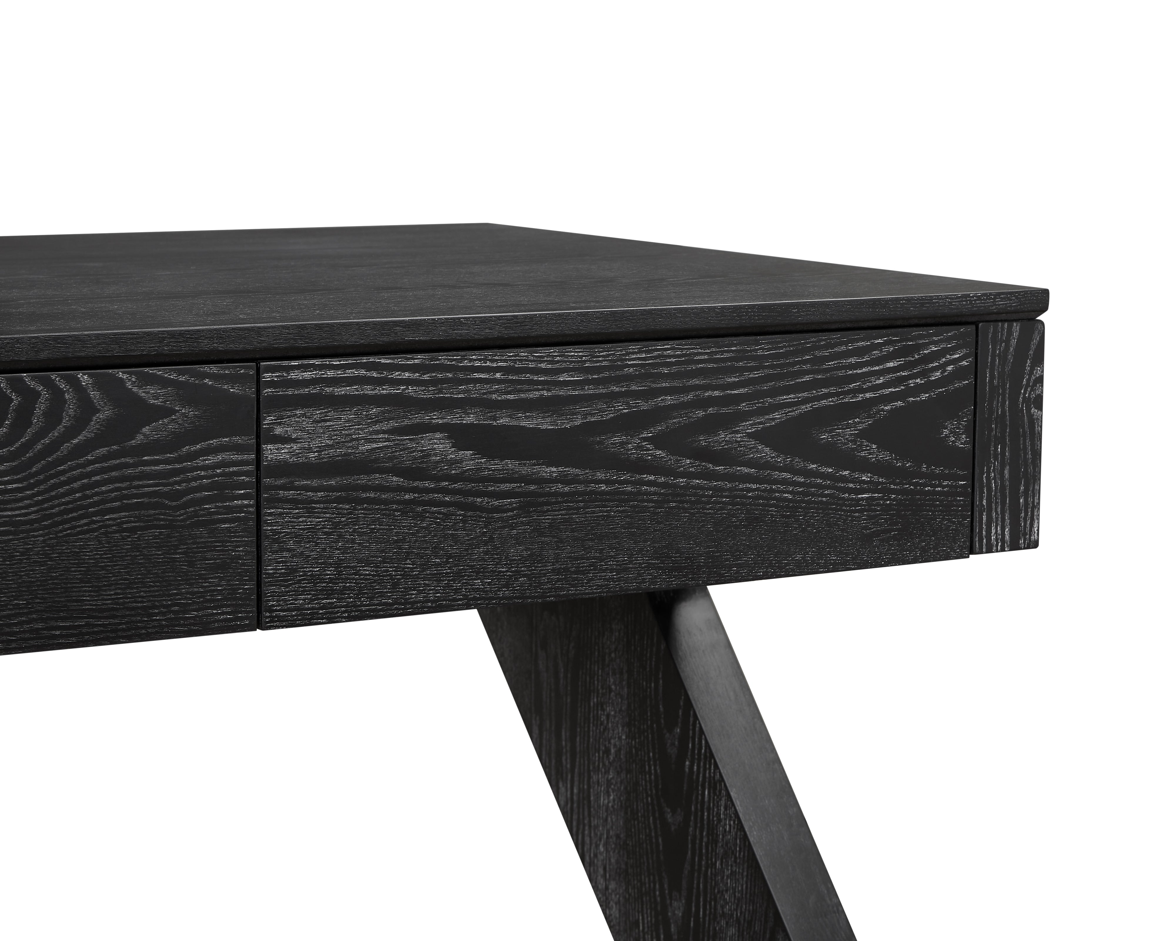 Zeta Desk  - Matt Black Ash Veneer