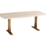 Tatler Dining Table - White Marble Top, Brass Stainless Steel