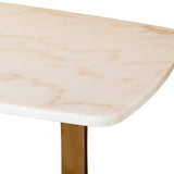 Tatler Dining Table - White Marble Top, Brass Stainless Steel