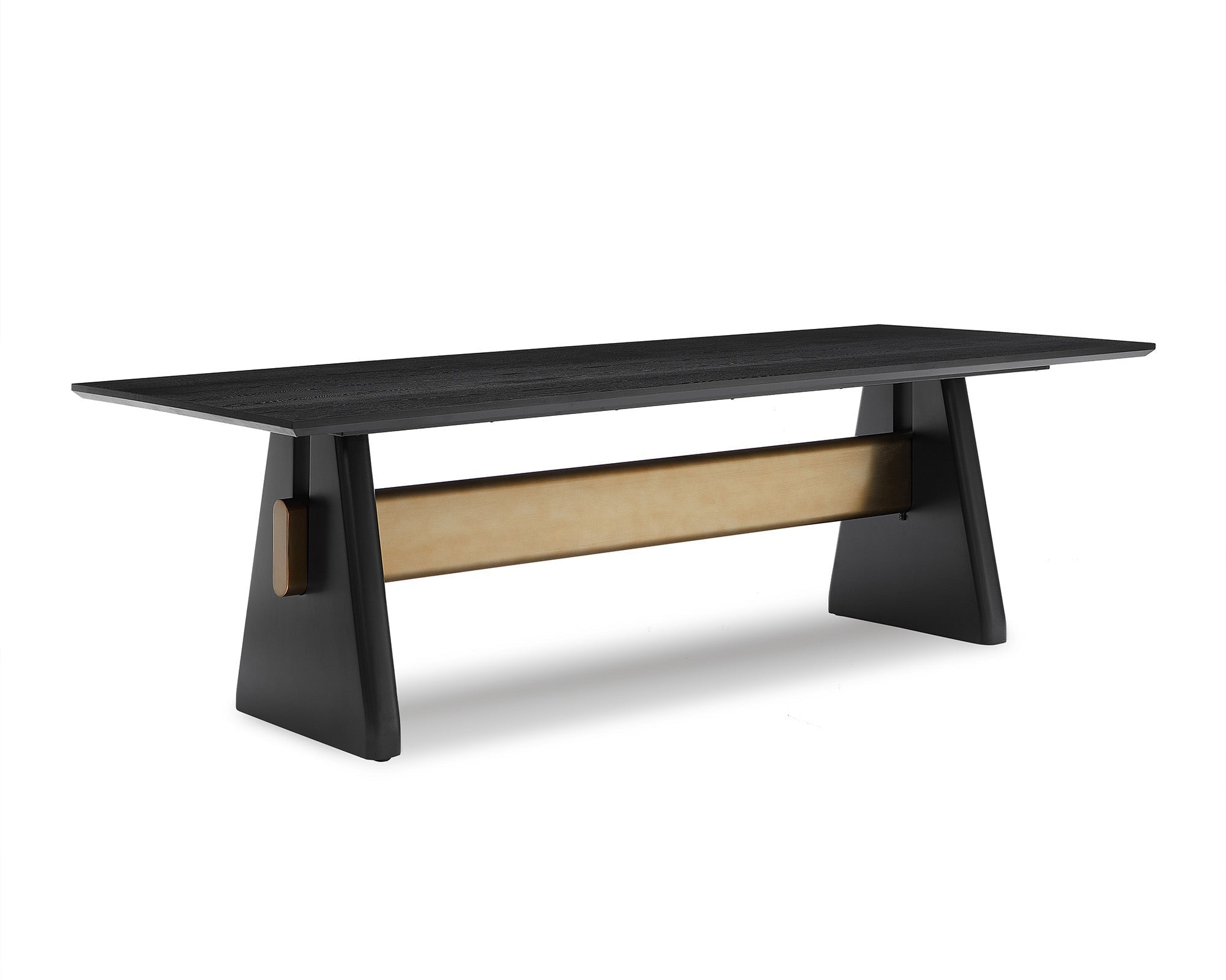 Walden Dining Table  -  Black Oak Veneer/Brushed Brass