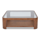 Espiga Coffee Table - Brushed Brown and Clear Glass
