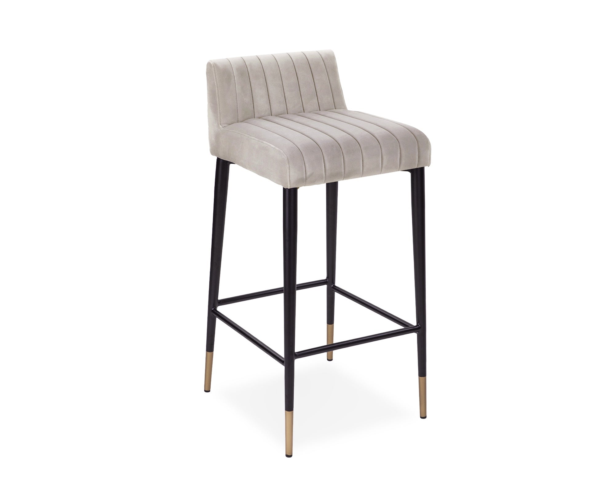 Liang & Eimil Coltrane Bar Stool – Megan Light Grey Velvet