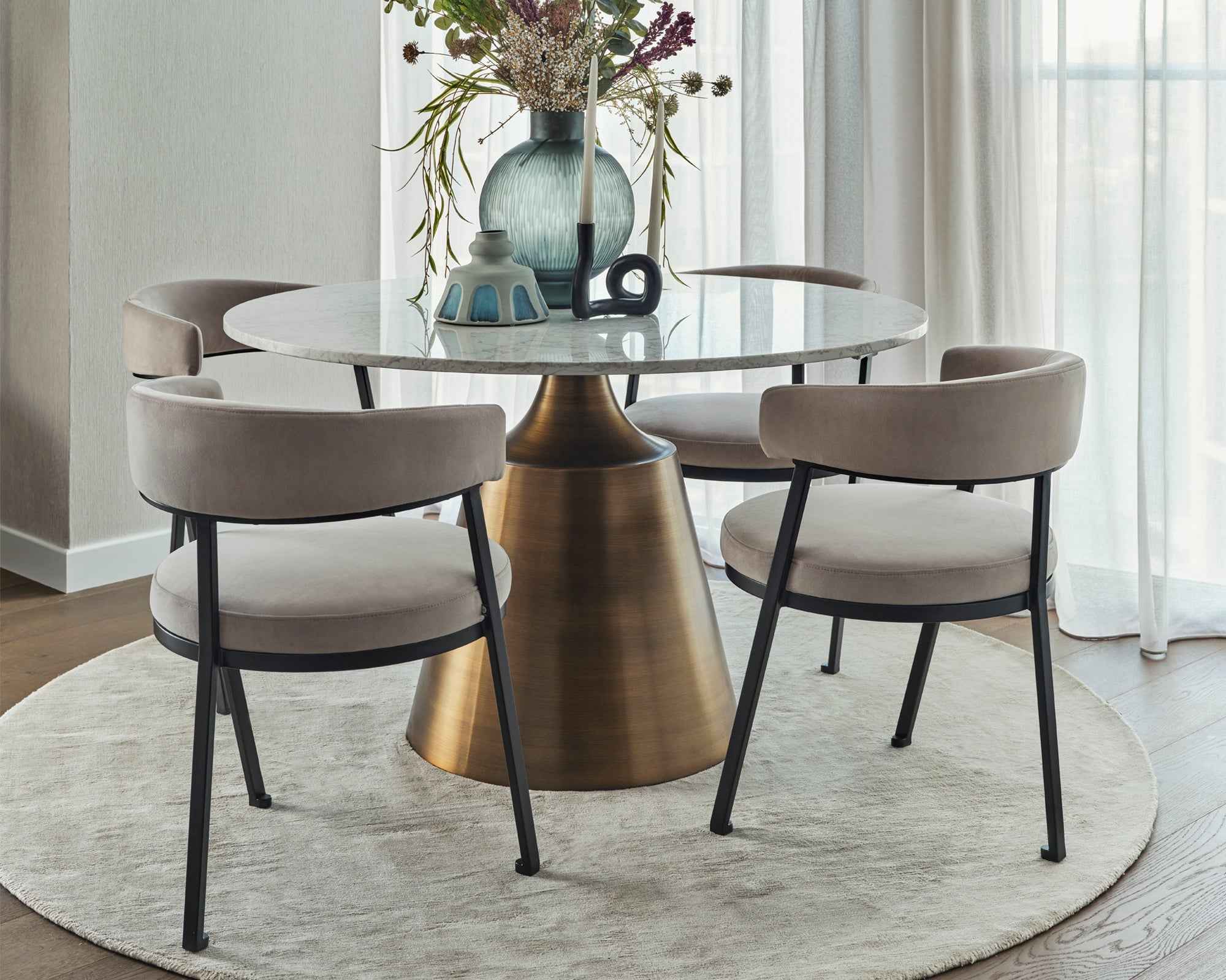 Bonnet Dining Chair  -  Kaster Light Grey