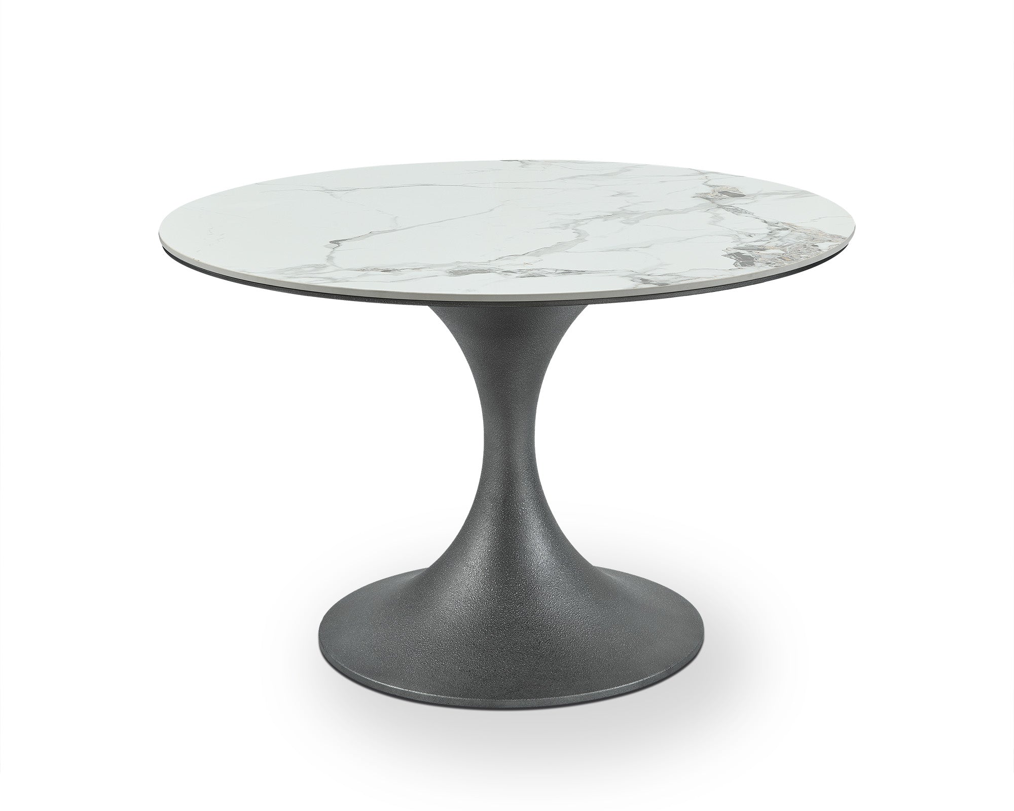 Stella Dining Table  -  Plata White Marble Effect & Patina Antique Silver