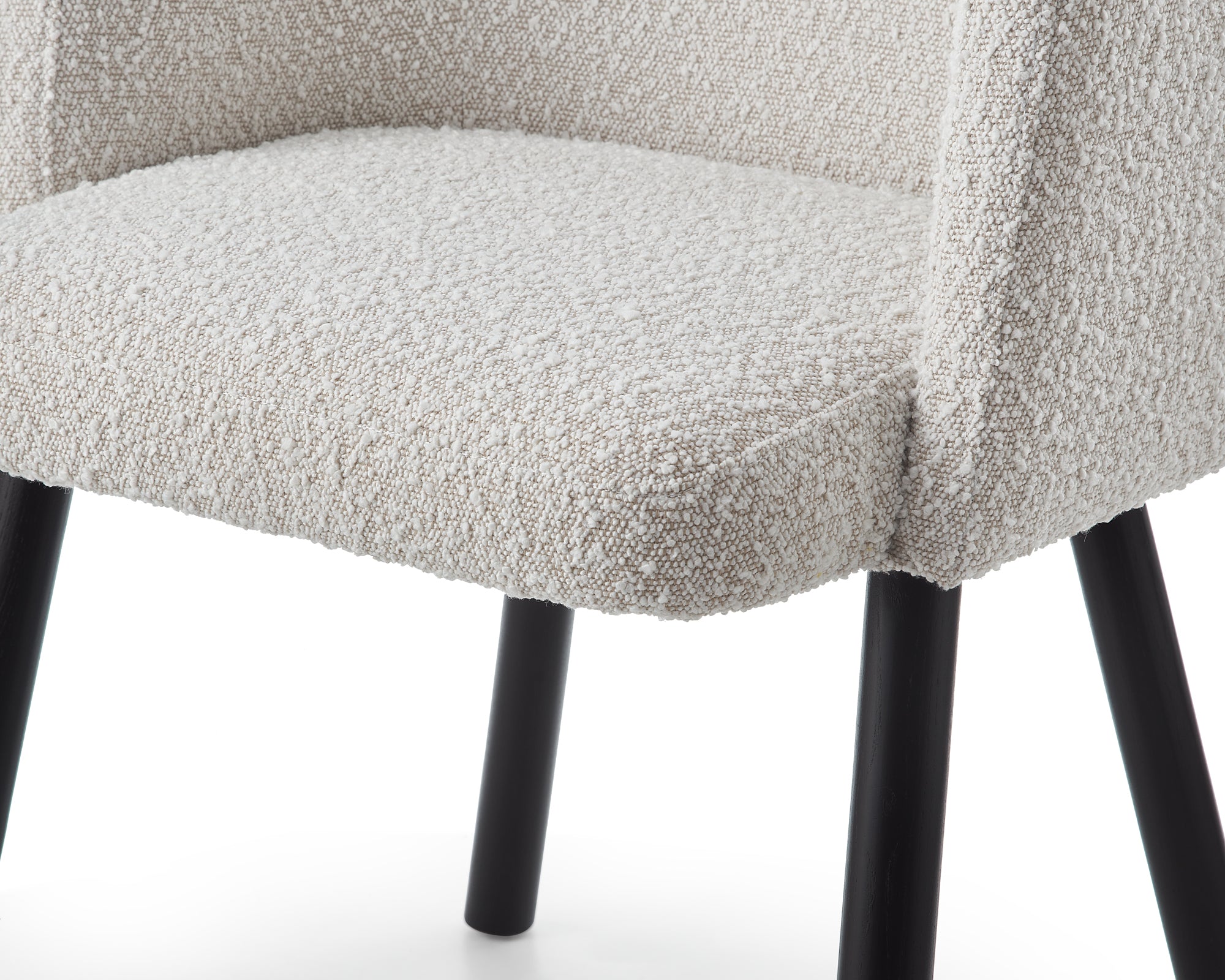 Ethis Dining Chair  -  Boucle Sand/Matt Black