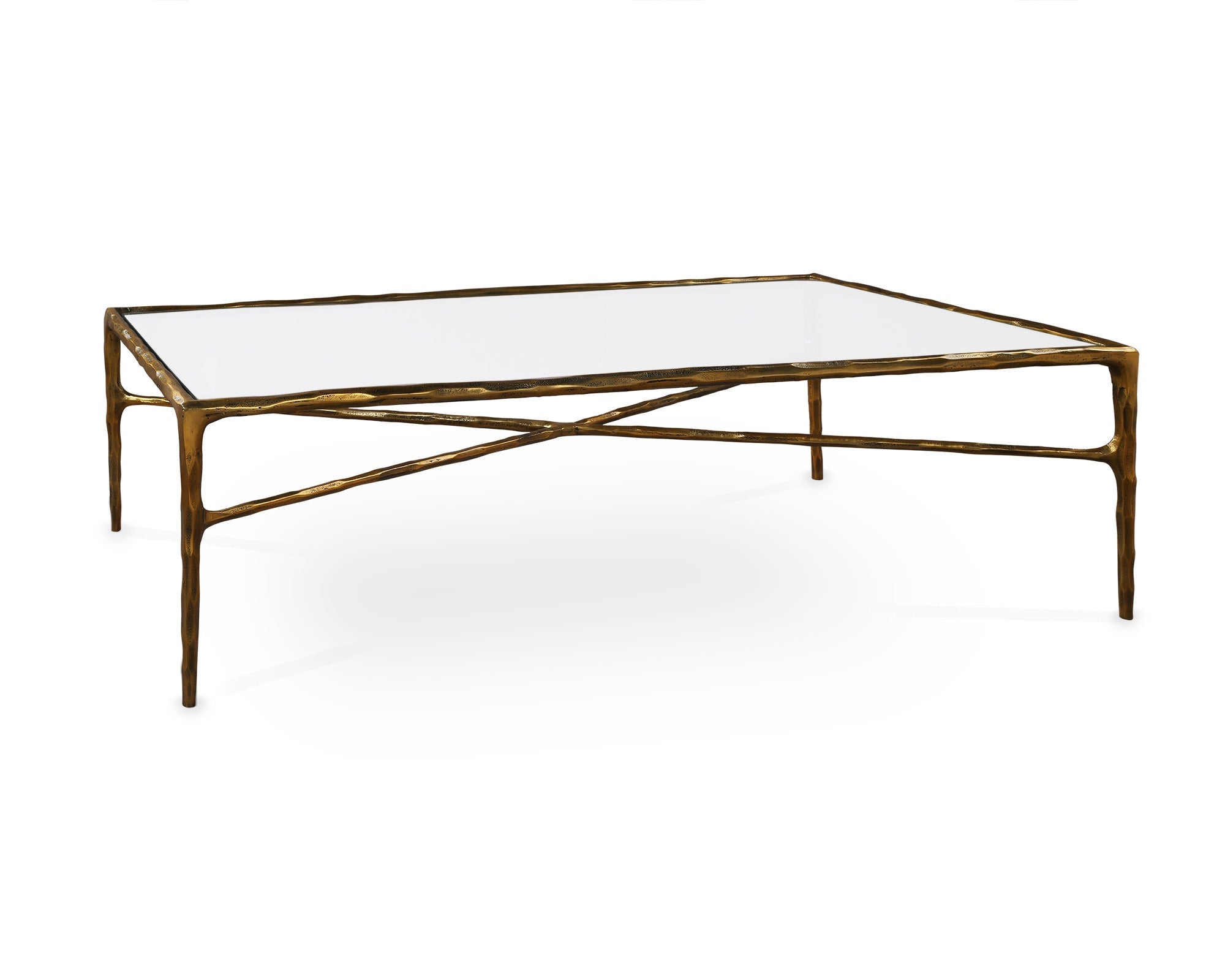 Liang & Eimil Cobra Coffee Table – Textured Antique Brass and Glass