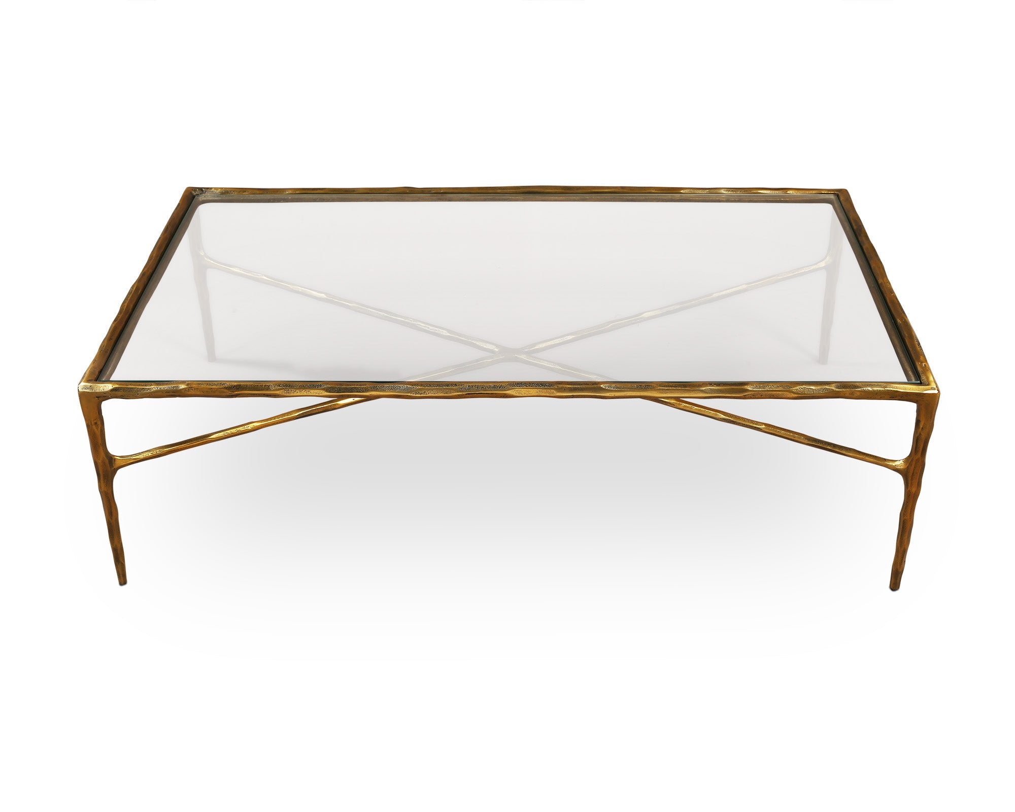 Liang & Eimil Cobra Coffee Table – Textured Antique Brass and Glass