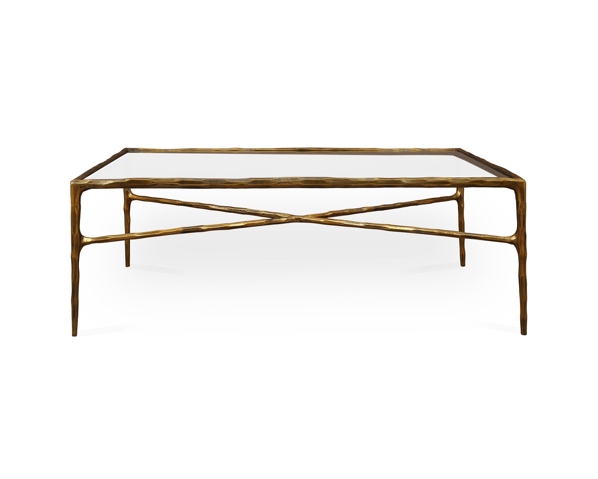 Liang & Eimil Cobra Coffee Table – Textured Antique Brass and Glass