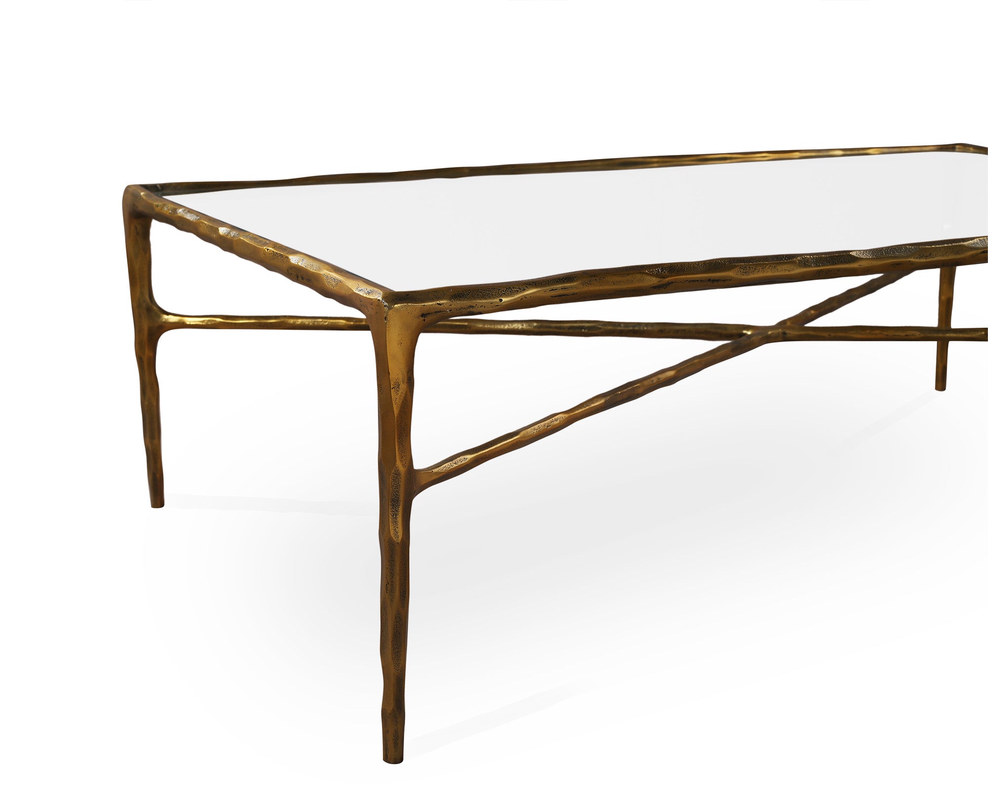 Liang & Eimil Cobra Coffee Table – Textured Antique Brass and Glass