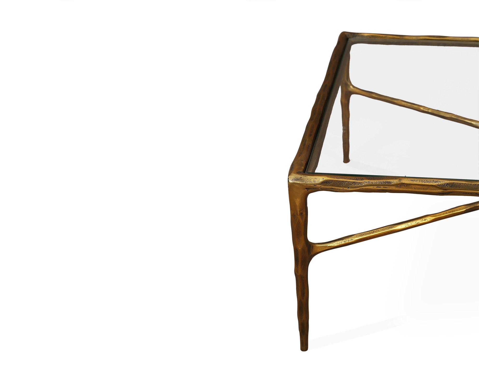 Liang & Eimil Cobra Coffee Table – Textured Antique Brass and Glass