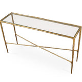 Liang & Eimil Cobra Console Table – Textured Antique Brass and Glass